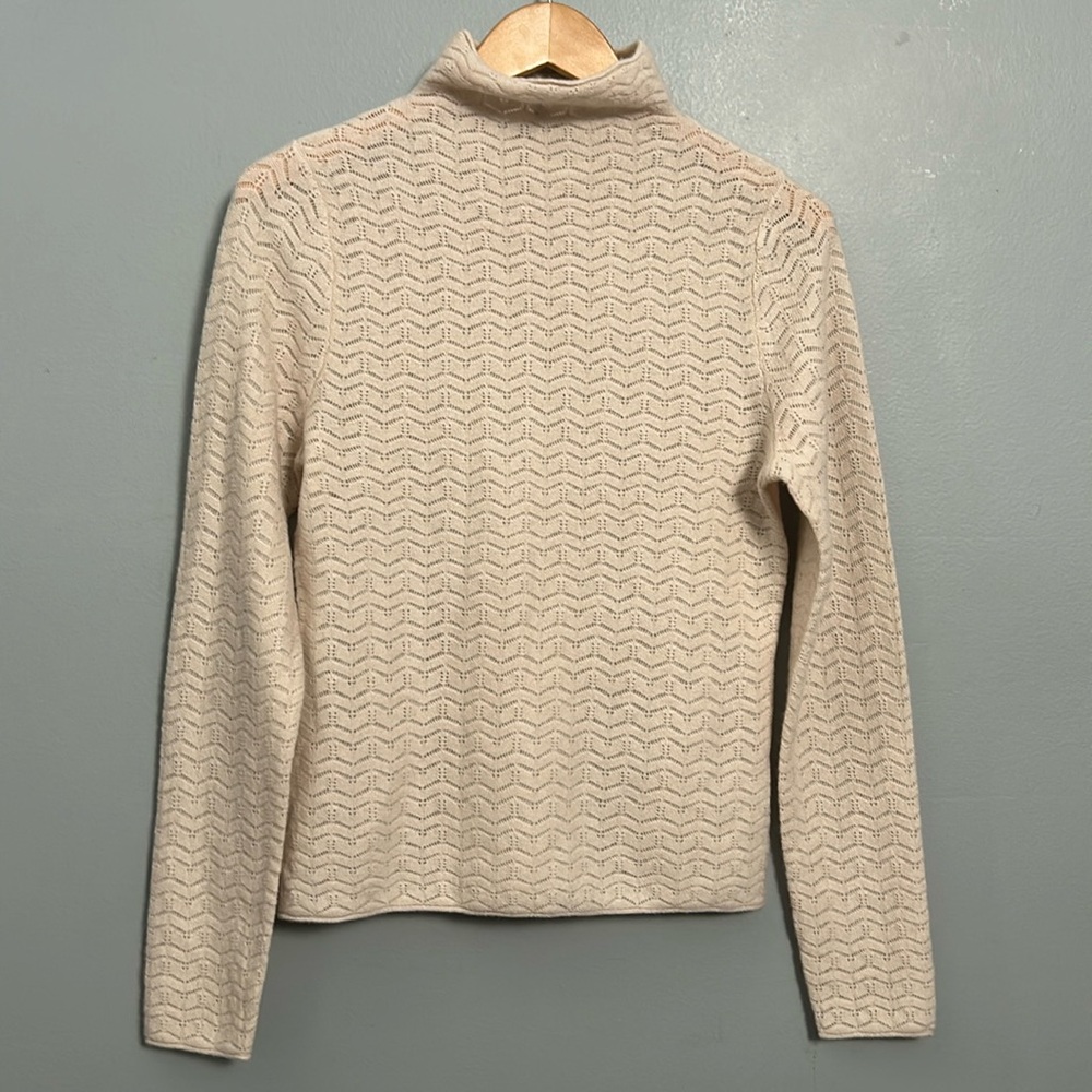NakedCashmere Cream / Off white Mock Neck Long Sleeve Cashmere Sweater size M